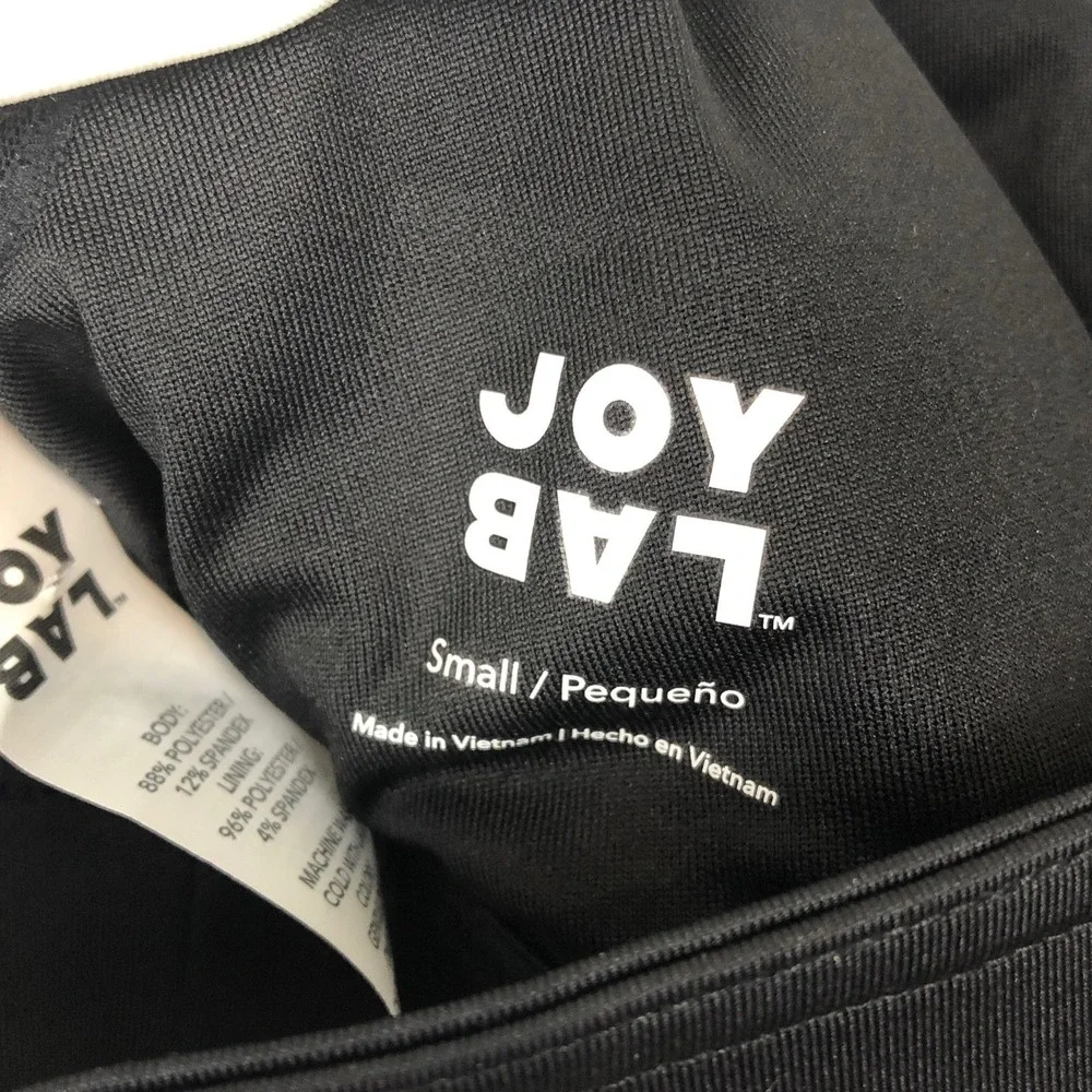 Joy Lab Womens Sports Bra Size S Black White Mid Coverage‎ (BE32)